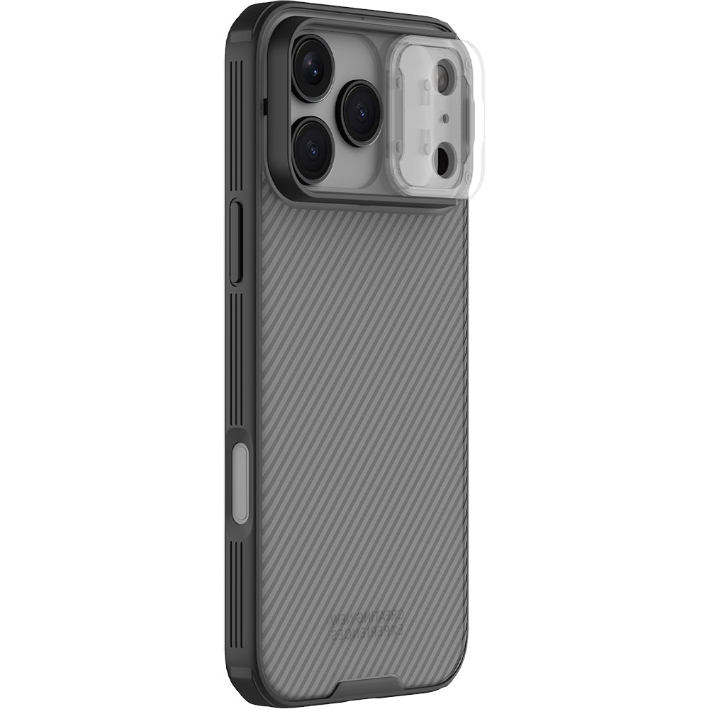 Handyhülle für iPhone 17 Pro Max, Nillkin CamShield Pro, Durchscheinend-Schwarz