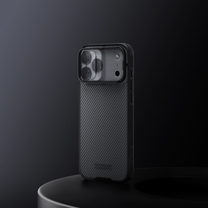Handyhülle für iPhone 17 Pro Max, Nillkin CamShield Pro, Durchscheinend-Schwarz