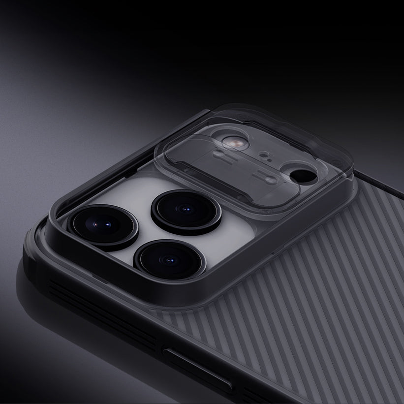 Handyhülle für iPhone 17 Pro Max, Nillkin CamShield Pro, Durchscheinend-Schwarz