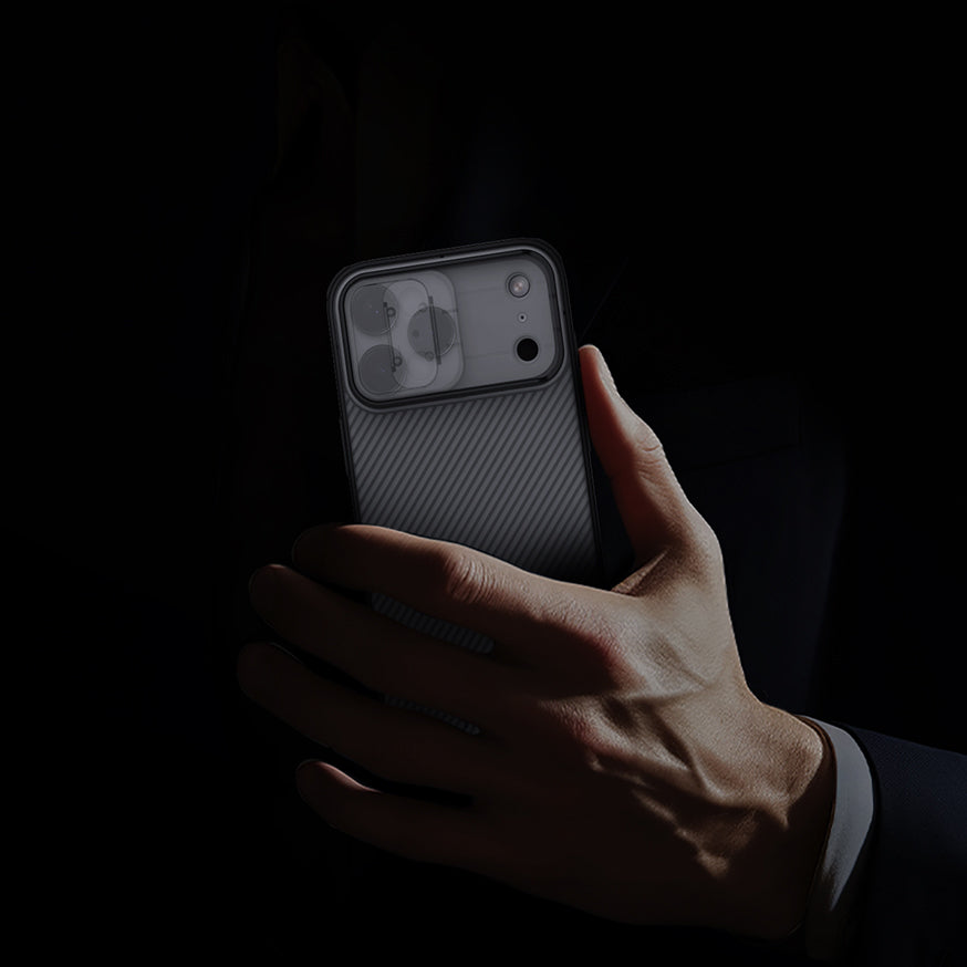 Handyhülle für iPhone 17 Pro Max, Nillkin CamShield Pro, Durchscheinend-Schwarz