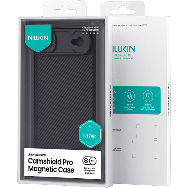 Handyhülle mit Kameraschutz für Apple iPhone Air mit MagSafe, Nillkin CamShield Pro Magnetic, Schwarz