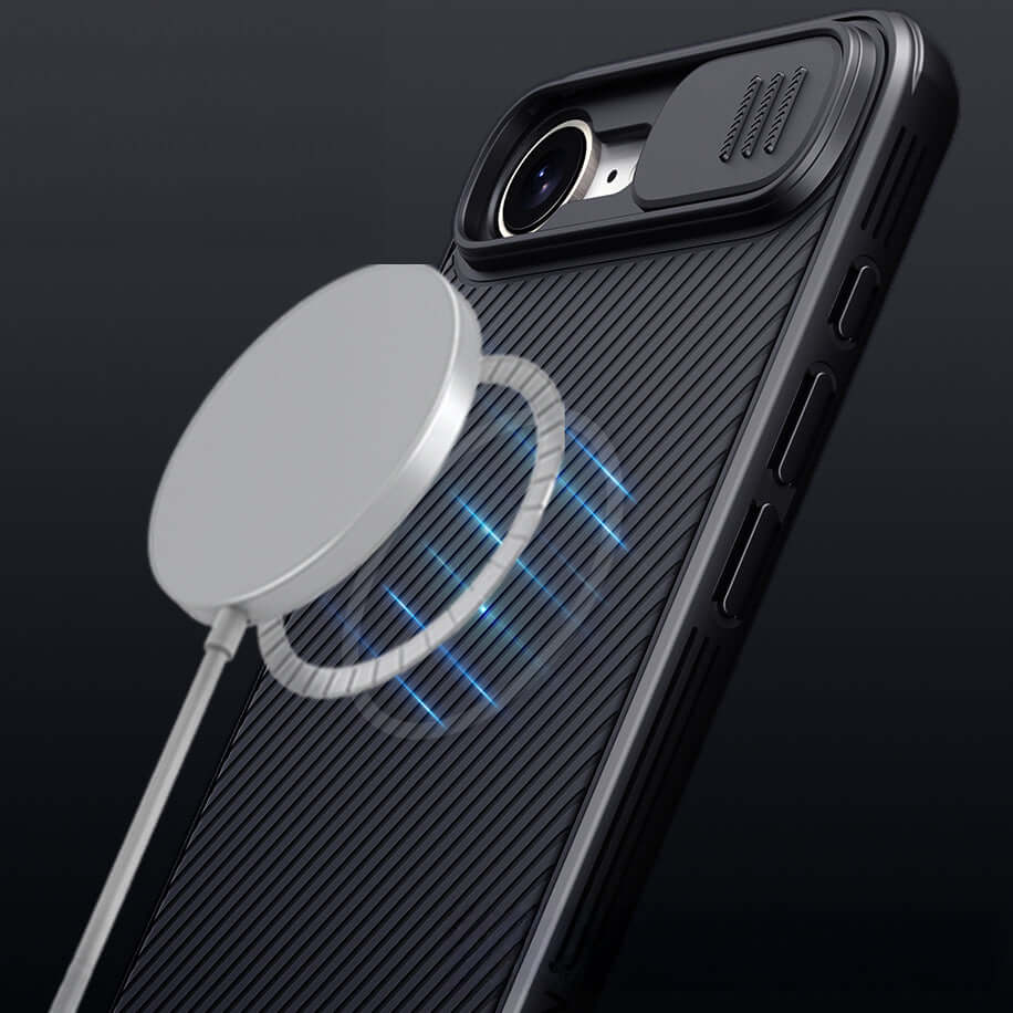 Handyhülle für iPhone 17e / 16e mit MagSafe, Nillkin CamShield Pro Magnetic, Schwarz