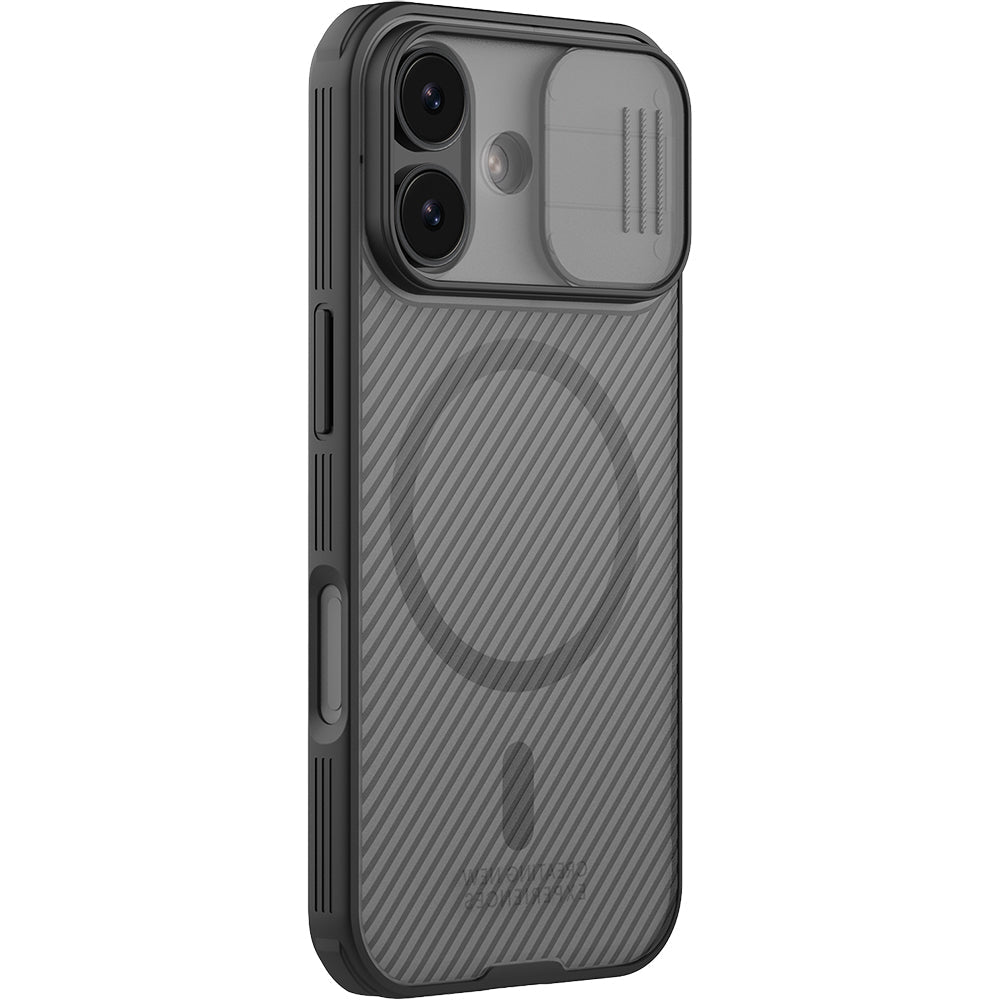 Handyhülle für iPhone 17, Nillkin CamShield Pro Magnetic mit MagSafe, Durchscheinend-Schwarz
