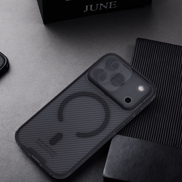 Handyhülle für iPhone 17 Pro, Nillkin CamShield Pro Magnetic mit MagSafe, Schwarz und Transparent