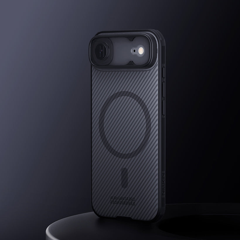 Handyhülle für iPhone Air, Nillkin CamShield Pro Magnetic mit MagSafe, Durchscheinend-Schwarz