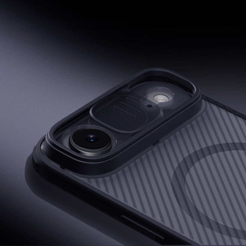 Handyhülle für iPhone Air, Nillkin CamShield Pro Magnetic mit MagSafe, Durchscheinend-Schwarz