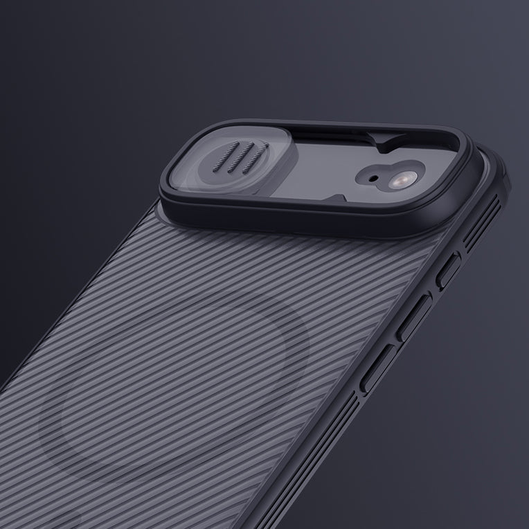 Handyhülle für iPhone Air, Nillkin CamShield Pro Magnetic mit MagSafe, Durchscheinend-Schwarz