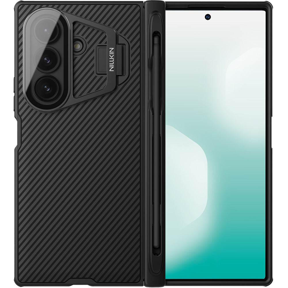 Handyhülle mit Kameraschutz und Stift für Galaxy Z Fold7, Nillkin CamShield Prop Magnetic, Schwarz