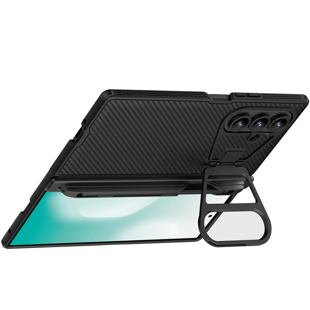 Handyhülle mit Kameraschutz und Stift für Galaxy Z Fold7, Nillkin CamShield Prop Magnetic, Schwarz