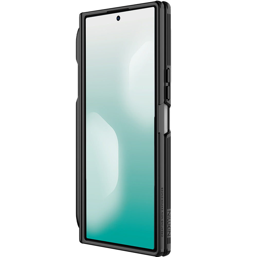 Handyhülle mit Kameraschutz und Stift für Galaxy Z Fold7, Nillkin CamShield Prop Magnetic, Durchscheinend mit Schwarzen Rahmen
