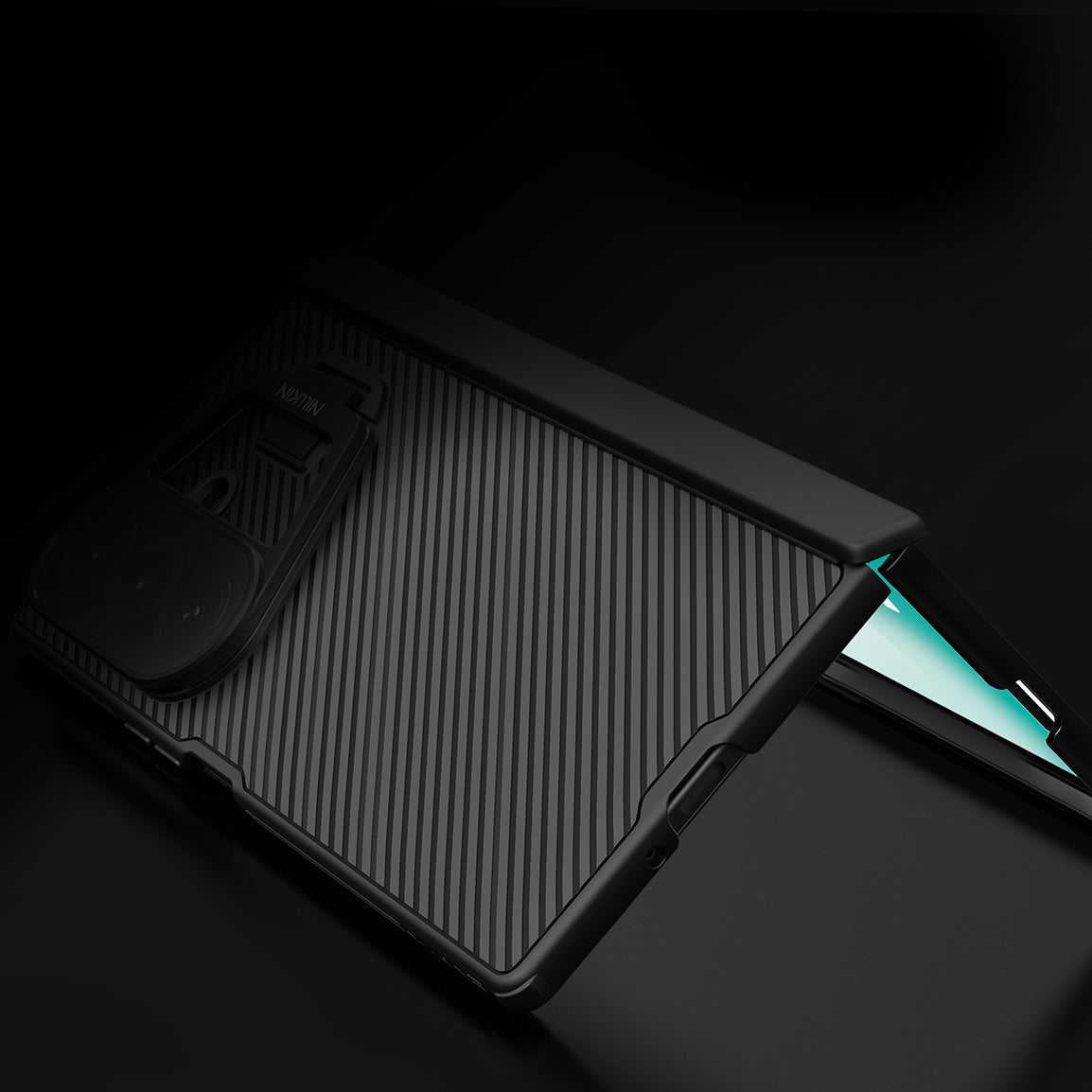 Handyhülle mit Kameraschutz für Galaxy Z Fold7, Nillkin CamShield Prop Magnetic, Schwarz
