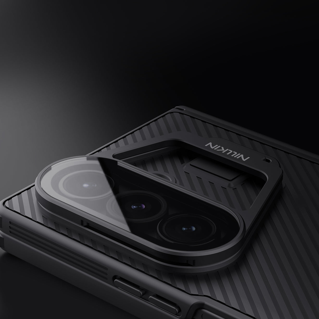 Handyhülle mit Kameraschutz für Galaxy Z Fold7, Nillkin CamShield Prop Magnetic, Schwarz