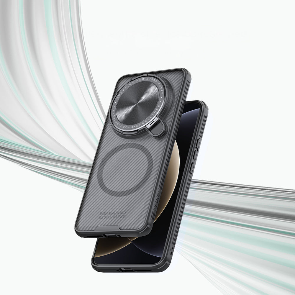 Handyhülle für Xiaomi 15 Ultra, Nillkin CamShield Prop Magnetic mit MagSafe, Durchscheinend mit schwarzen Rahmen