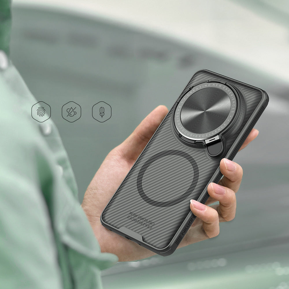 Handyhülle für Xiaomi 15 Ultra, Nillkin CamShield Prop Magnetic mit MagSafe, Durchscheinend mit schwarzen Rahmen