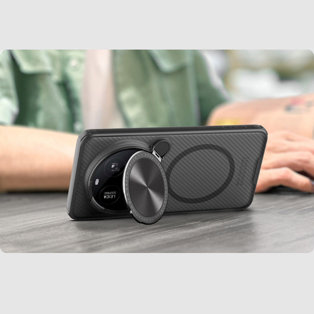 Handyhülle für Xiaomi 15 Ultra, Nillkin CamShield Prop Magnetic mit MagSafe, Durchscheinend mit schwarzen Rahmen