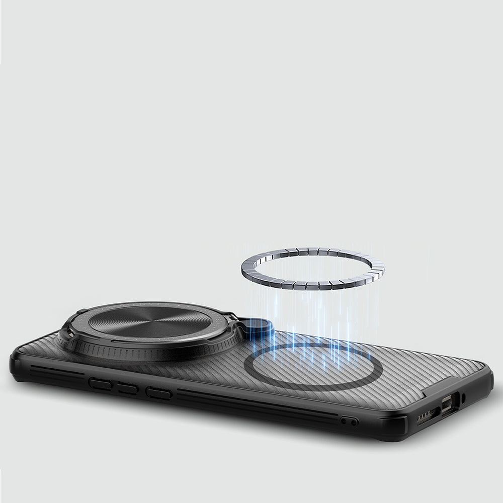 Handyhülle für Xiaomi 15 Ultra, Nillkin CamShield Prop Magnetic mit MagSafe, Durchscheinend mit schwarzen Rahmen