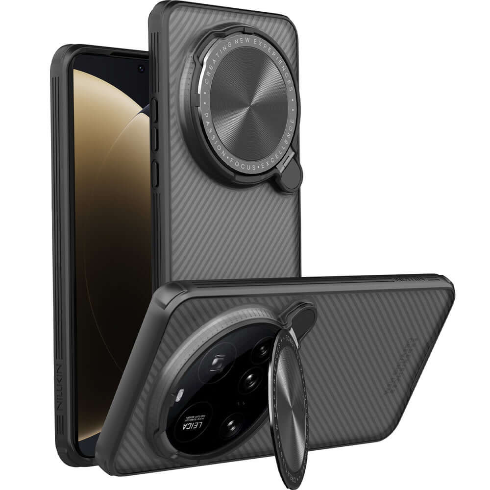 Handyhülle mit Kameraabdeckung für Xiaomi 15 Ultra, Nillkin CamShield Prop, Rauchiges Schwarz
