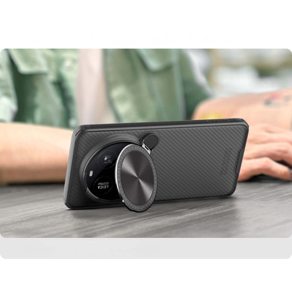 Handyhülle mit Kameraabdeckung für Xiaomi 15 Ultra, Nillkin CamShield Prop, Rauchiges Schwarz