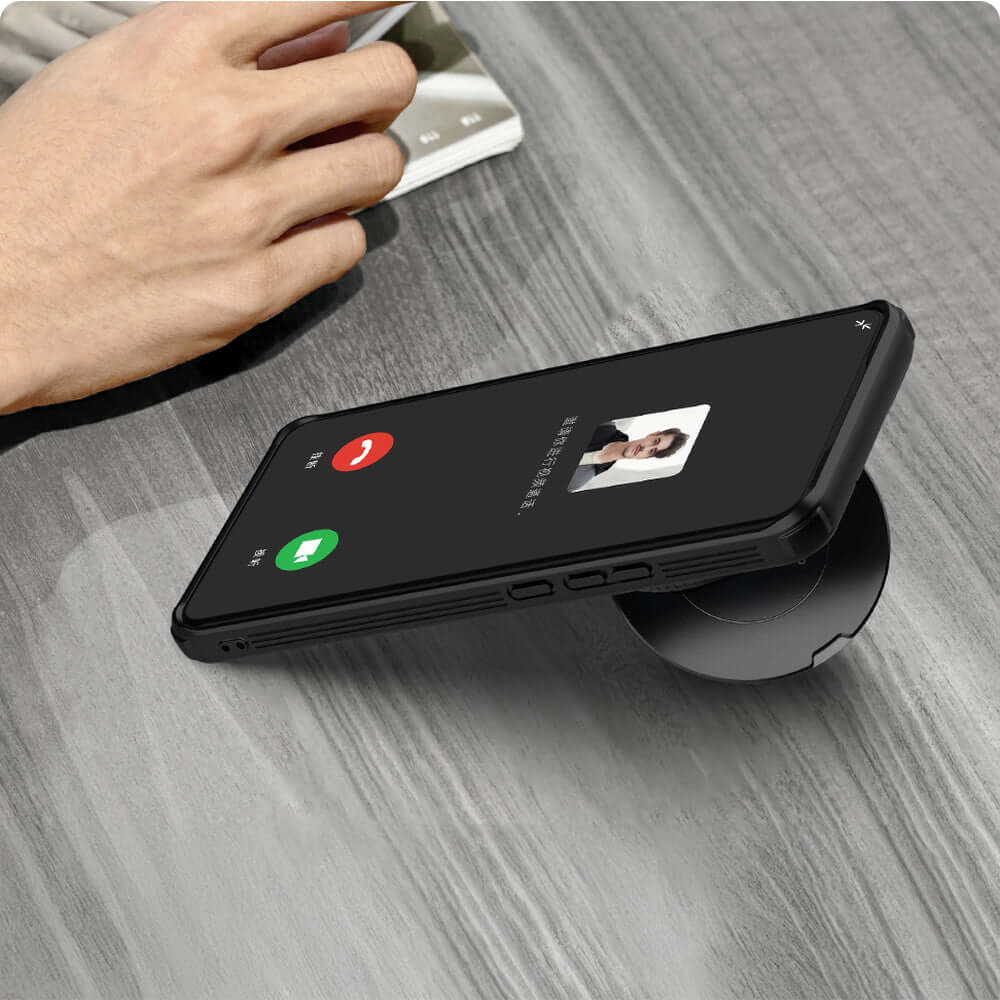 Handyhülle mit Kameraabdeckung für Xiaomi 15 Ultra, Nillkin CamShield Prop, Rauchiges Schwarz