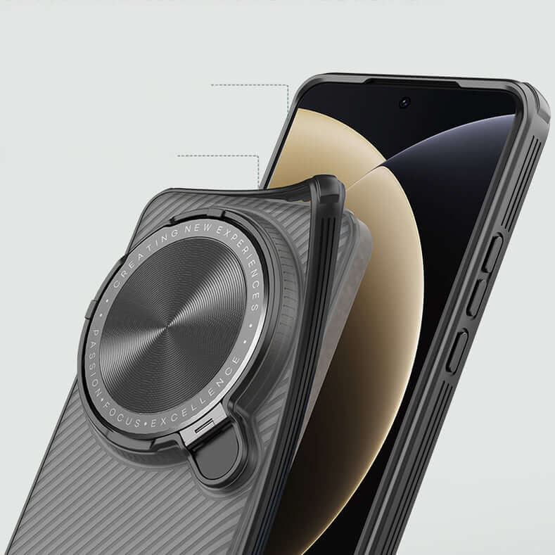 Handyhülle mit Kameraabdeckung für Xiaomi 15 Ultra, Nillkin CamShield Prop, Rauchiges Schwarz