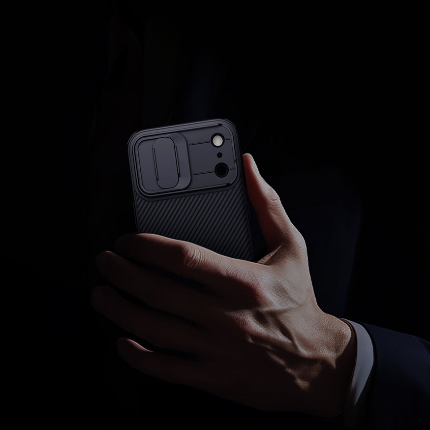 Handyhülle mit Kameraschutz für Apple iPhone 17 Pro Max mit MagSafe, Nillkin CamShield Pro Magnetic, Schwarz