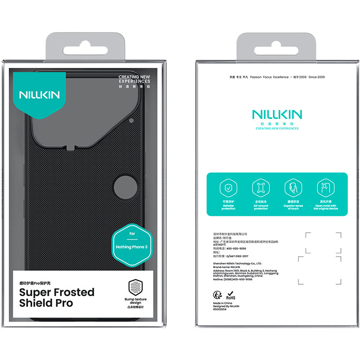 Handyhülle für Nothing Phone 3, Nillkin Frosted Shield Pro, Schwarz