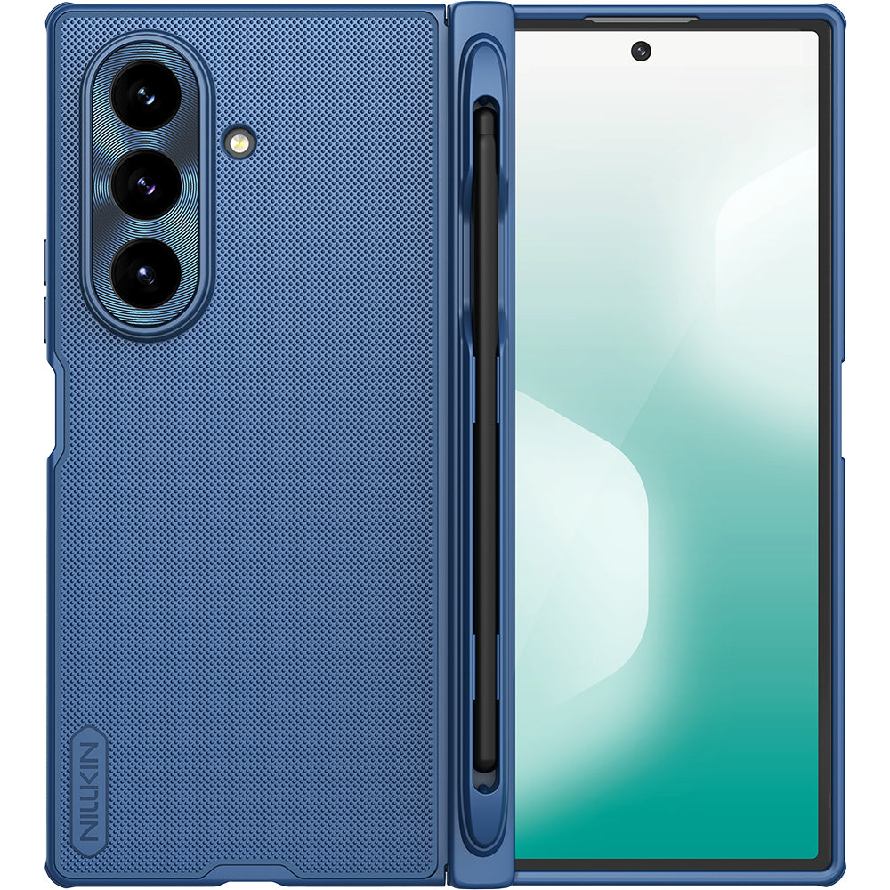 Handyhülle für Galaxy Z Fold7 mit MagSafe, Nillkin Super Frosted Shield Fold Magnetic S-Pen + Stift, Blau