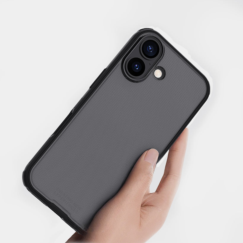 Handyhülle für iPhone 17, Nillkin Frosted Shield Pro, Durchscheinend-Schwarz