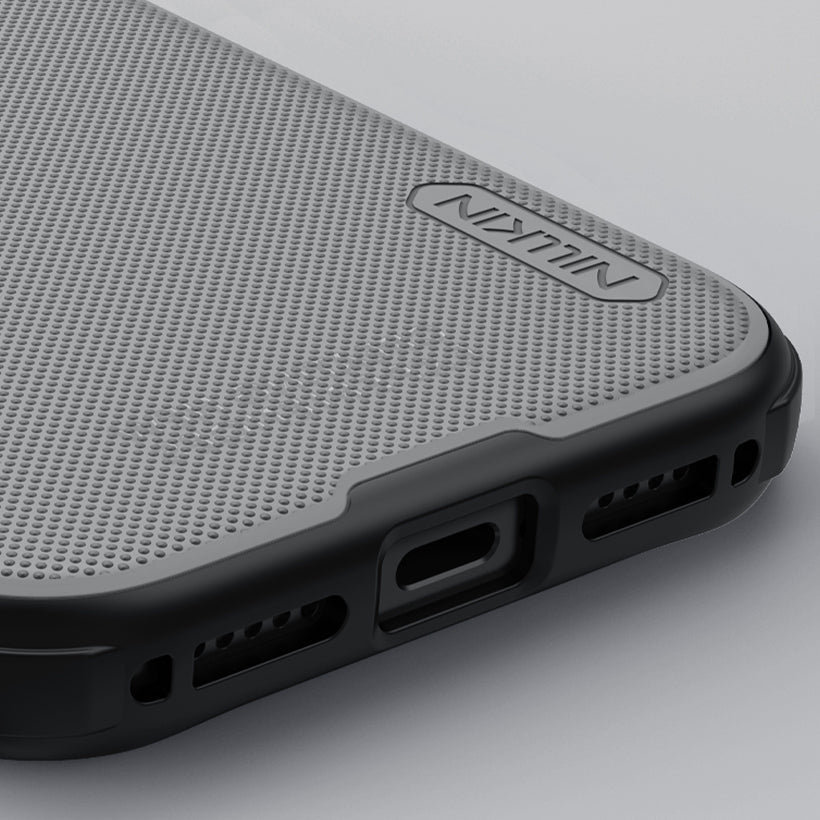 Handyhülle für iPhone 17 Pro, Nillkin Frosted Shield Pro, Durchscheinend-Schwarz