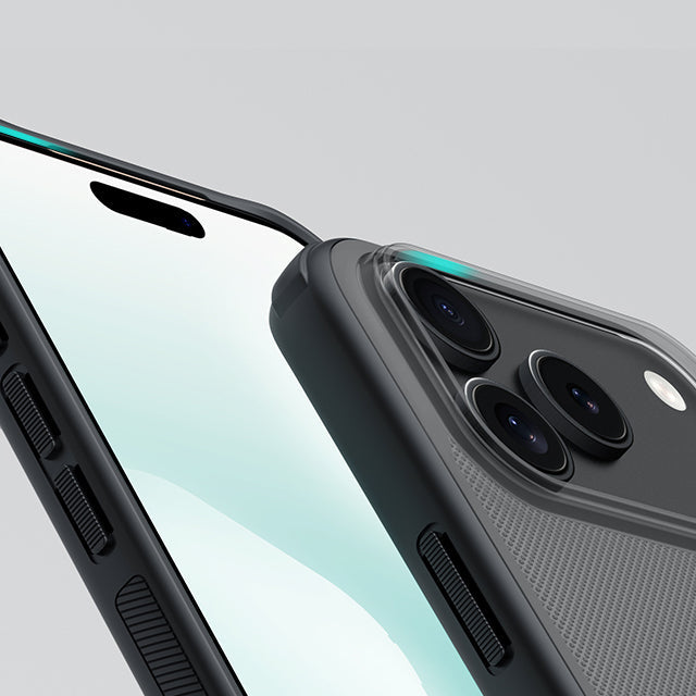 Handyhülle für iPhone 17 Pro, Nillkin Frosted Shield Pro, Durchscheinend-Schwarz