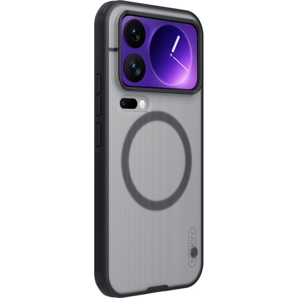 Handyhülle für Xiaomi 18 Pro Max, Nillkin Frosted Shield Pro Magnetic mit MagSafe, Geräuchert mit schwarzem Rahmen (3/6)