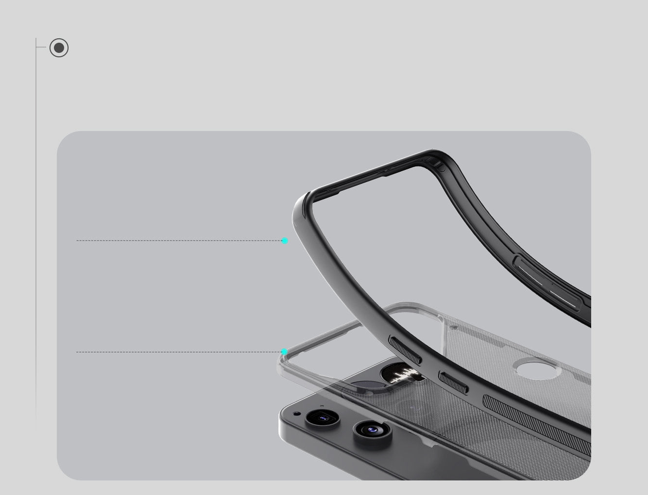 Handyhülle für Nothing Phone 3, Nillkin Frosted Shield Pro, Durchscheinend-Schwarz