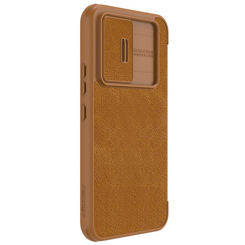 Schutzhülle mit Klappe und Kameraschutz Nillkin Qin Leather Pro Case für Galaxy A54 5G, Braun