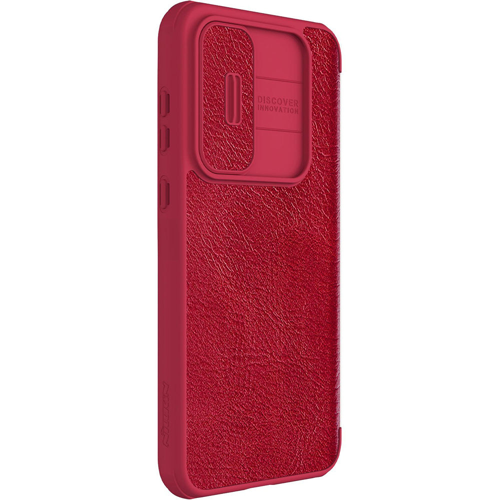 Schutzhülle mit Klappe und Kameraschutz für Galaxy A55 5G, Nillkin Qin Pro, Rot
