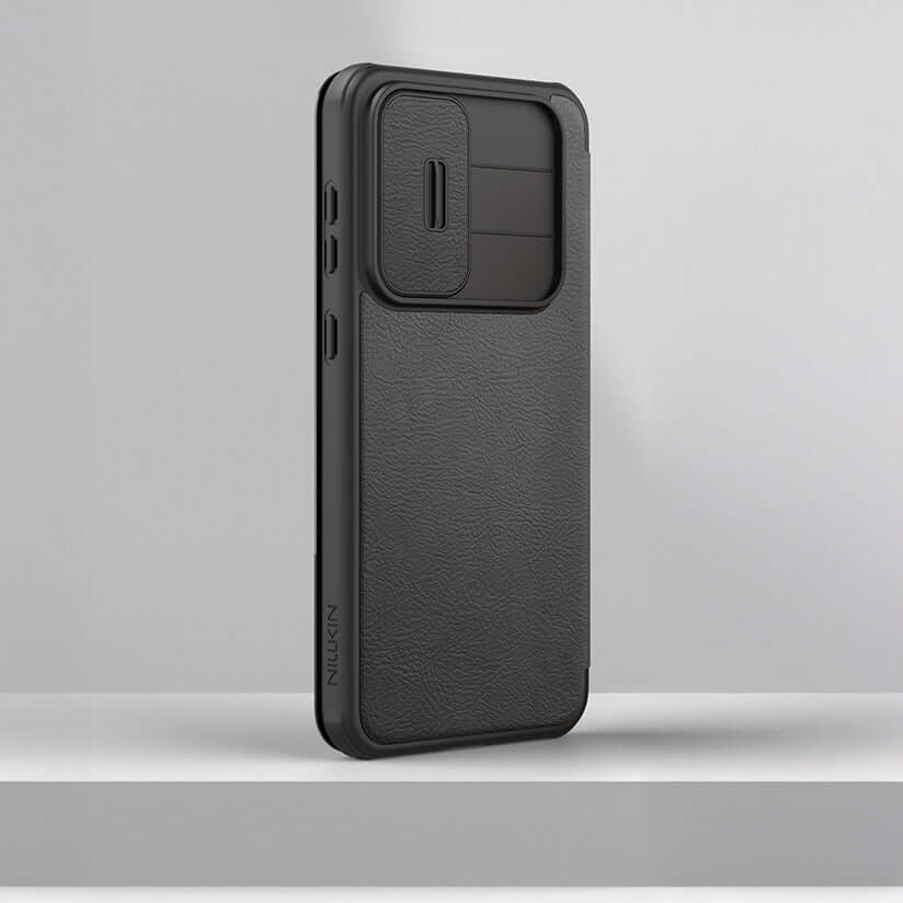 Handyhülle mit Klappe und Kameraschutz für Galaxy A56 5G, Nillkin Qin Pro, Schwarz