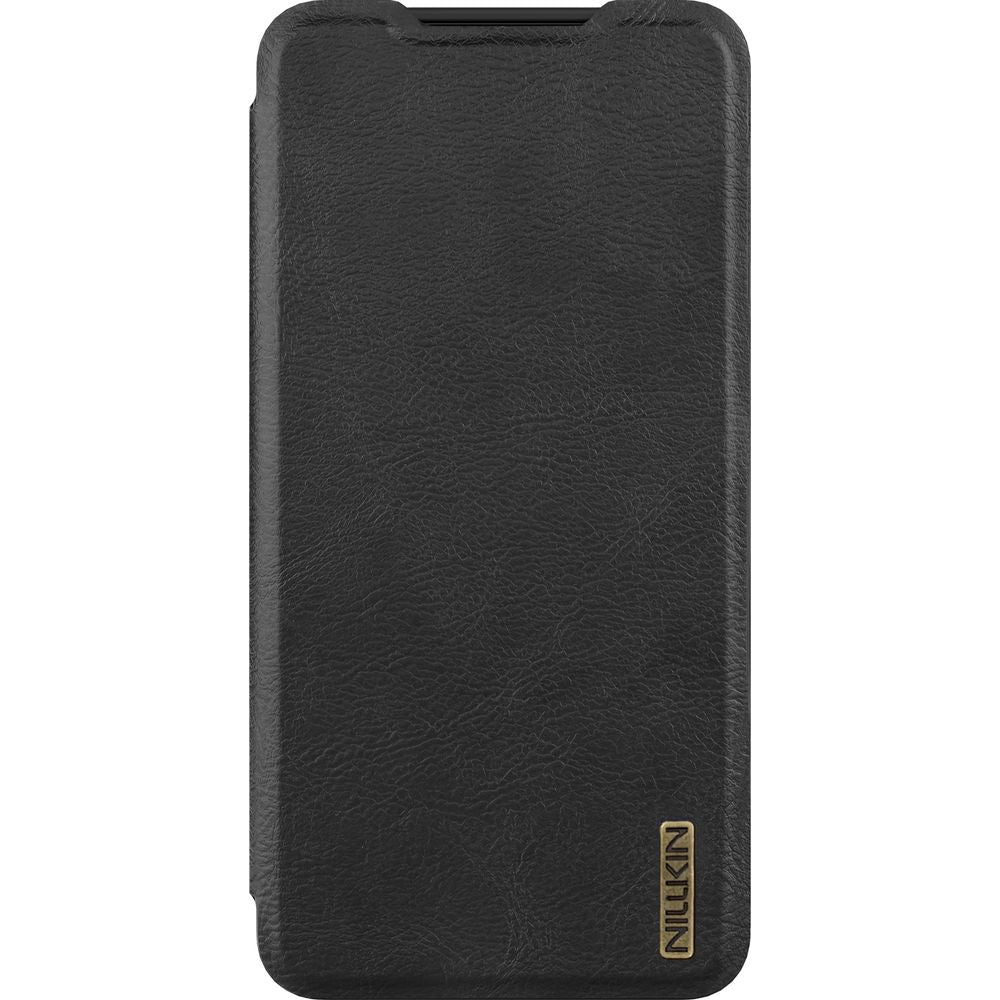 Handyhülle mit Klappe und Kameraschutz für Galaxy S25 Edge, Nillkin Qin Pro, Schwarz