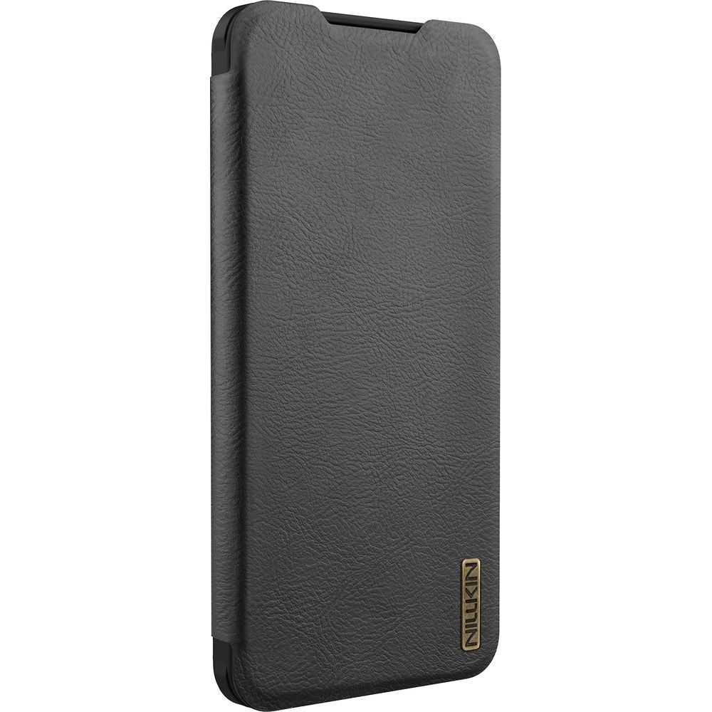Handyhülle mit Klappe und Kameraschutz für Galaxy S25 Edge, Nillkin Qin Pro, Schwarz