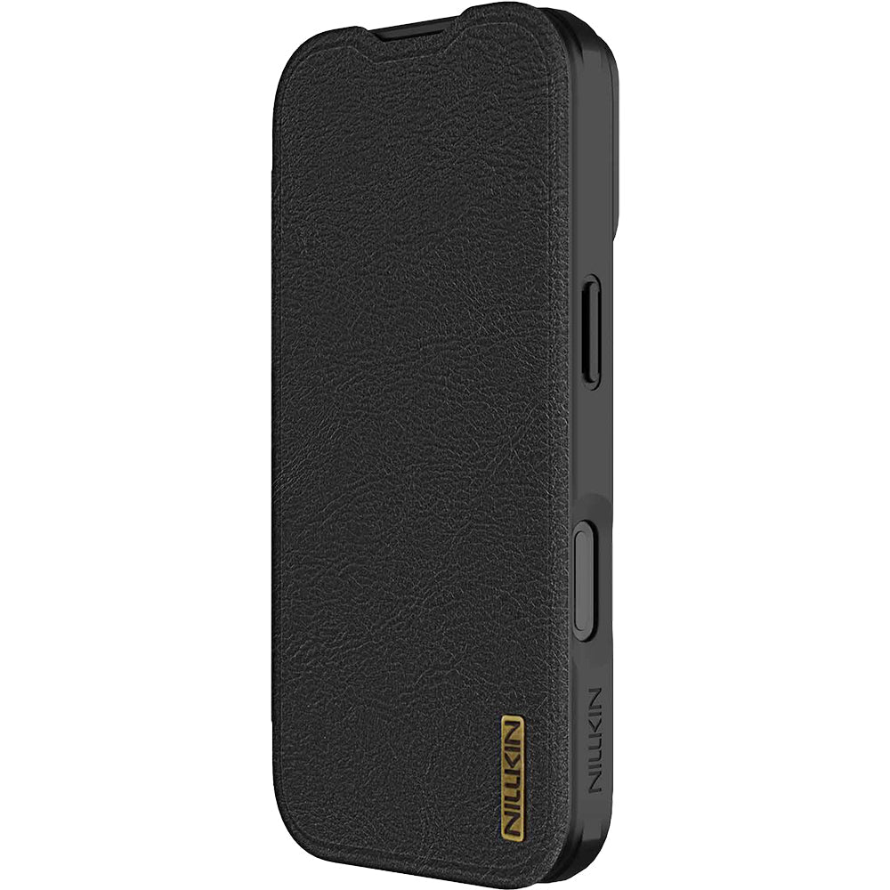 Handyhülle mit Klappe und Kameraschutz für iPhone 17, Nillkin Qin Pro, Schwarz