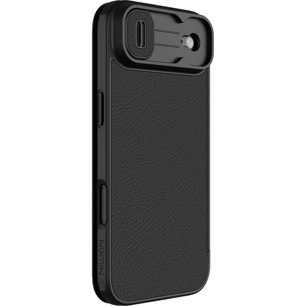 Handyhülle mit Klappe und Kameraschutz für iPhone Air, Nillkin Qin Pro, Schwarz