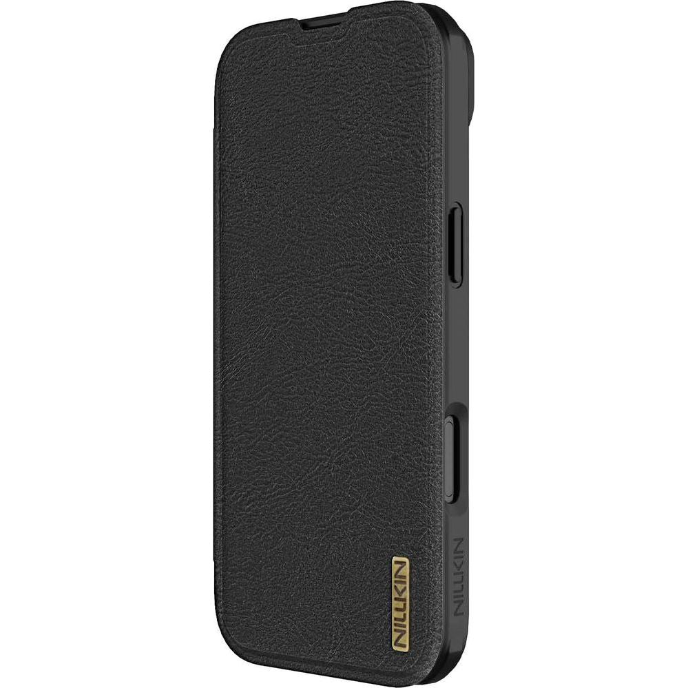 Handyhülle mit Klappe und Kameraschutz für iPhone Air, Nillkin Qin Pro, Schwarz
