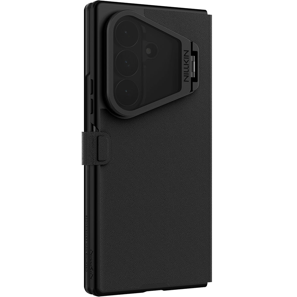 Handyhülle mit Klappe und Kameraschutz für Galaxy Z Fold8 Ultra, Nillkin Qin Prop, Schwarz (4/12)