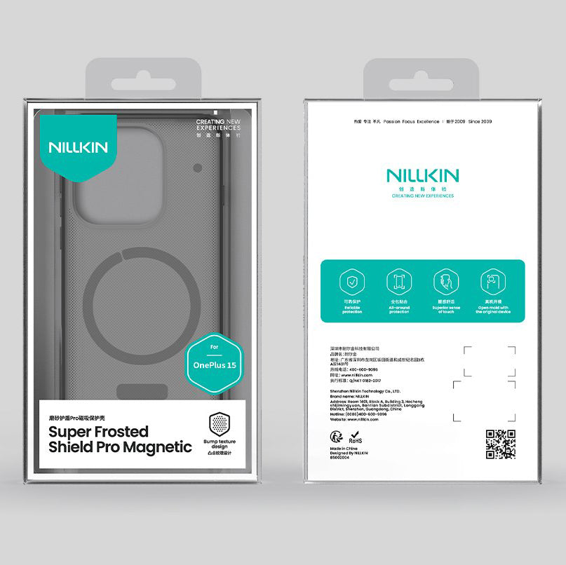 Handyhülle für OnePlus 15, Nillkin Super Frosted Shield Pro Magnetic mit MagSafe, Rauchfarben