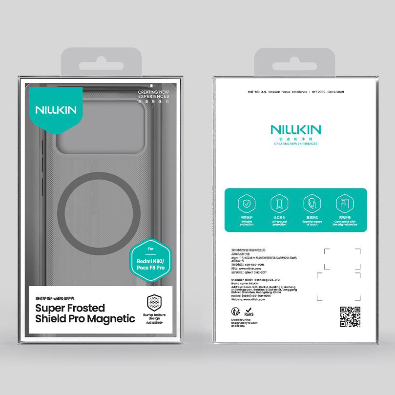 Handyhülle für Xiaomi POCO F8 Pro, Nillkin Super Frosted Shield Pro Magnetic mit MagSafe, Rauchfarben