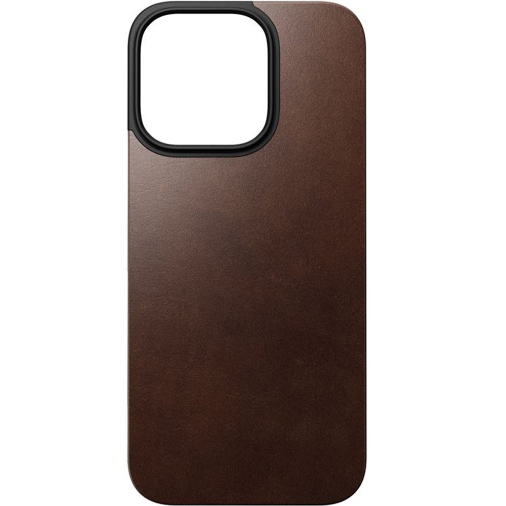 Leder Handyhülle für iPhone 16 Pro Max, Nomad Magnetic Leather Back, Dunkelbraun