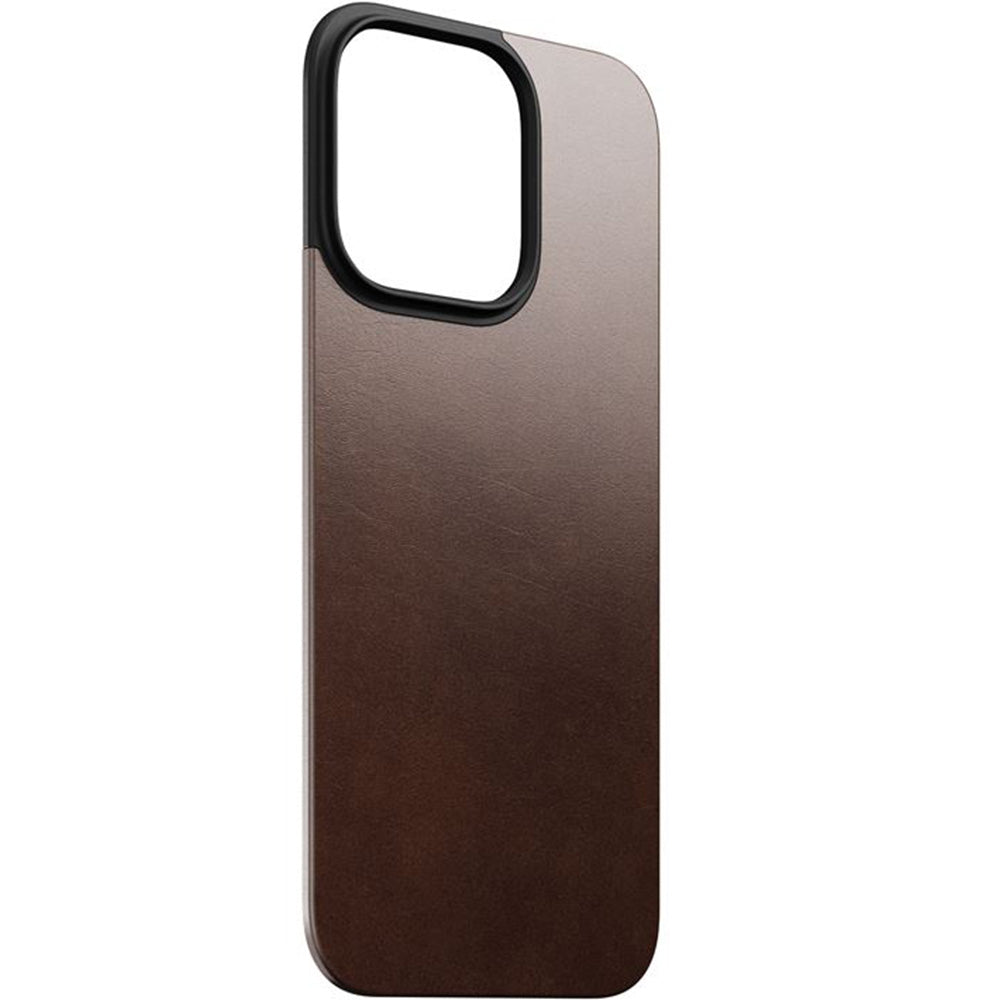 Leder Handyhülle für iPhone 16 Pro Max, Nomad Magnetic Leather Back, Dunkelbraun