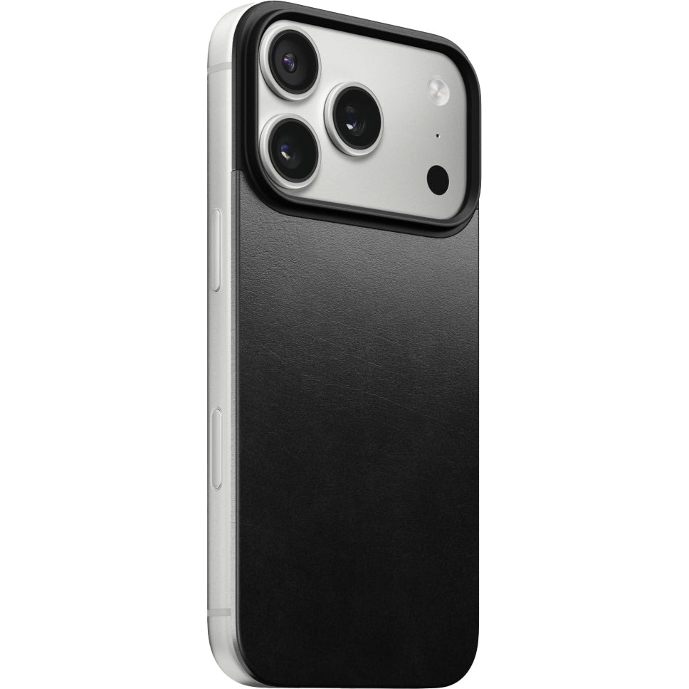 Leder Handyhülle für iPhone 17 Pro, Nomad Magnetic Leather Back, Schwarz