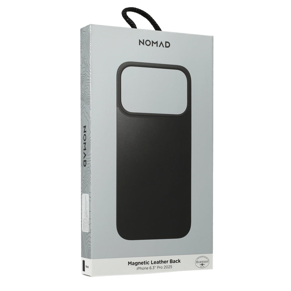 Leder Handyhülle für iPhone 17 Pro, Nomad Magnetic Leather Back, Schwarz