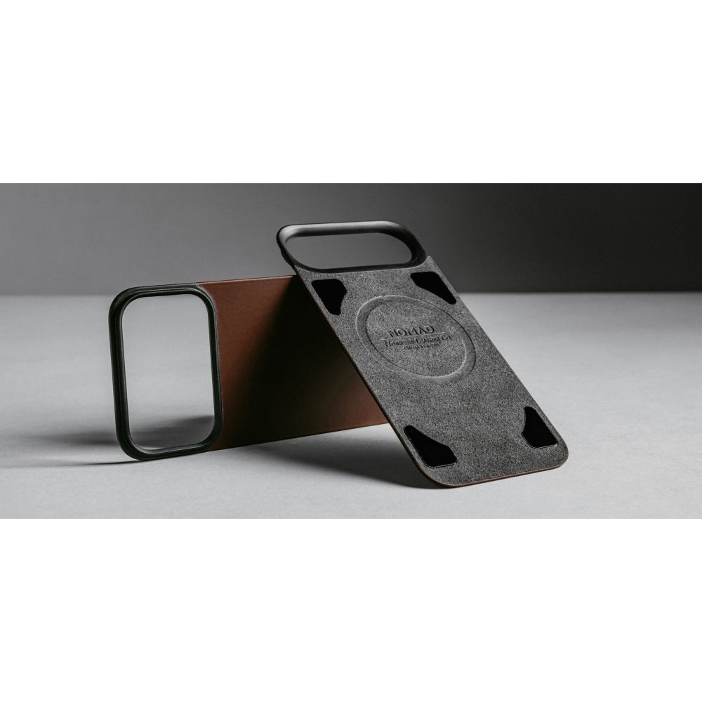 Leder Handyhülle für iPhone 17 Pro, Nomad Magnetic Leather Back, Braun