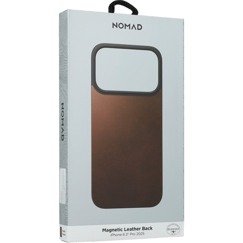 Leder Handyhülle für iPhone 17 Pro, Nomad Magnetic Leather Back, Braun
