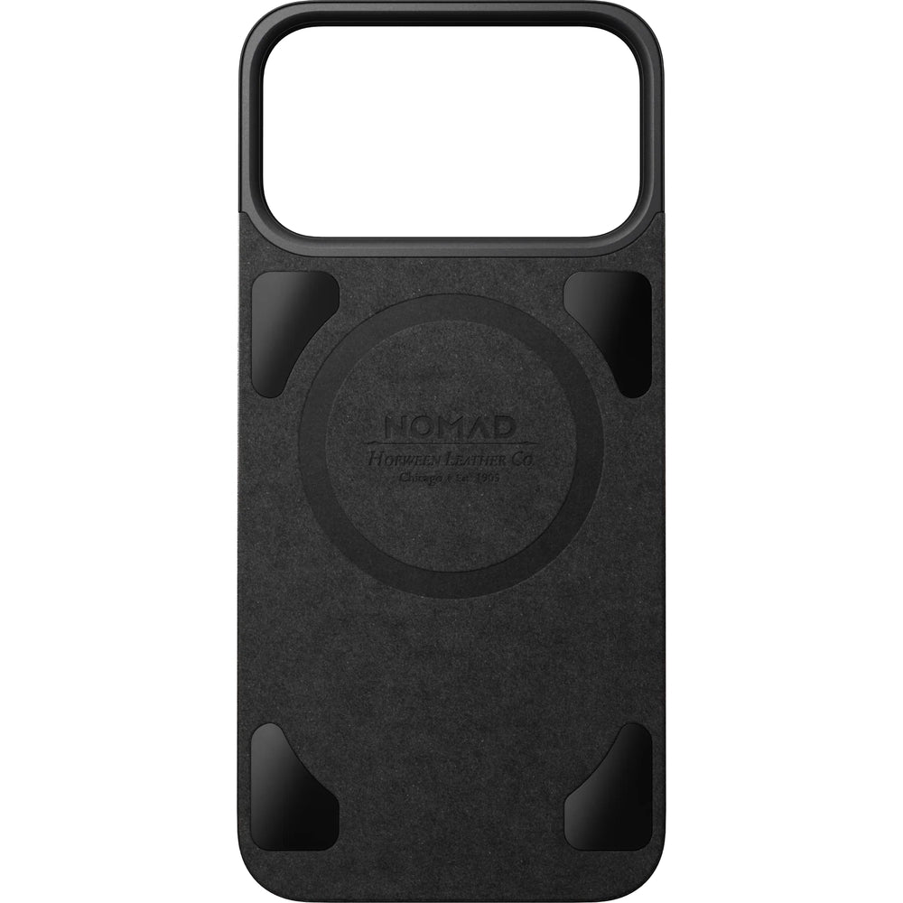 Leder Handyhülle für iPhone 17 Pro Max, Nomad Magnetic Leather Back Horween Series mit MagSafe, Schwarz
